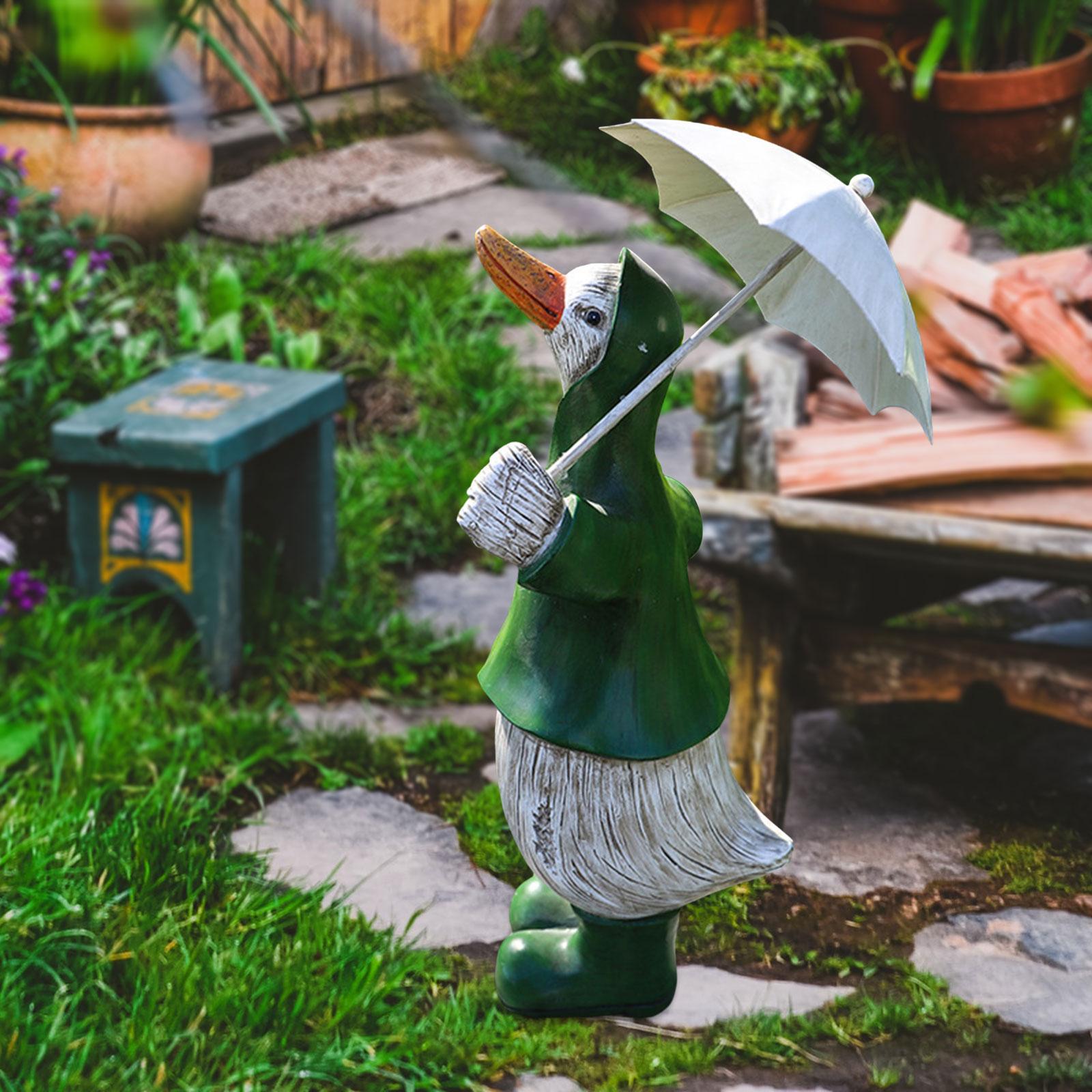 Duck Statue Garden Figurine Resin Craft for Outdoor Indoor Pond Decoration Green