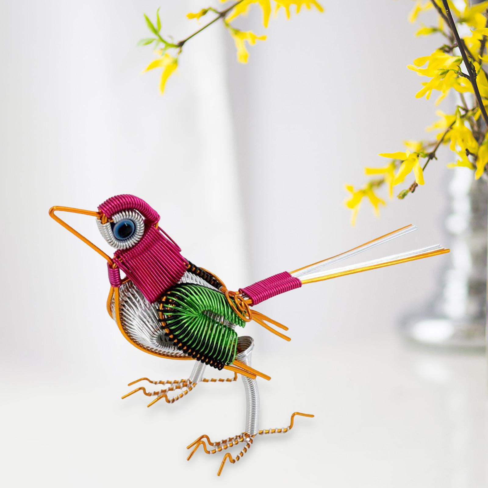 Metal Bird Statue Ornament Handcrafted Sculptures for Desktop Bedroom Office