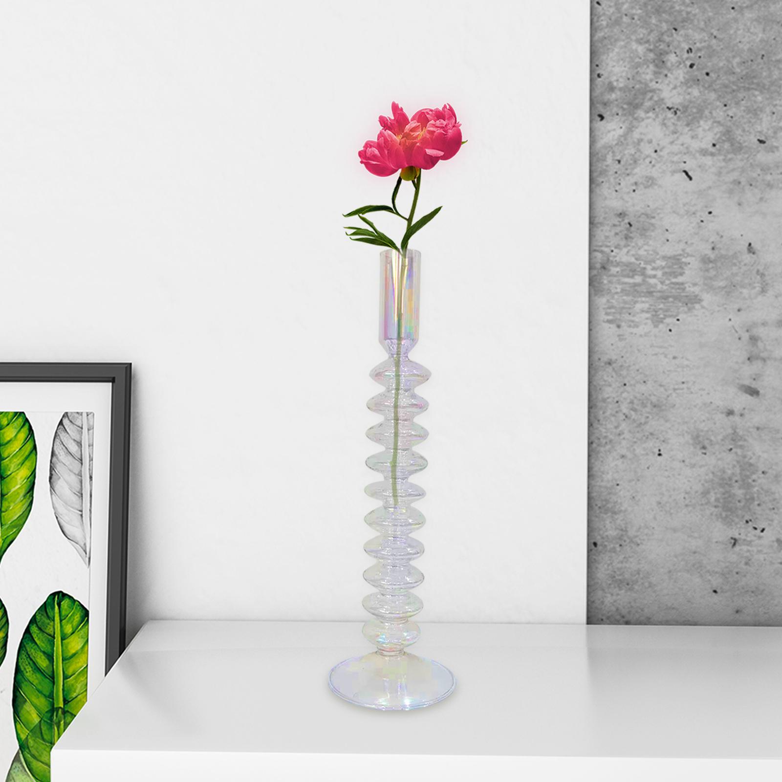 Glass Candle Holder Modern Candlestick Table Centerpiece Pillar Candle Stand Style E