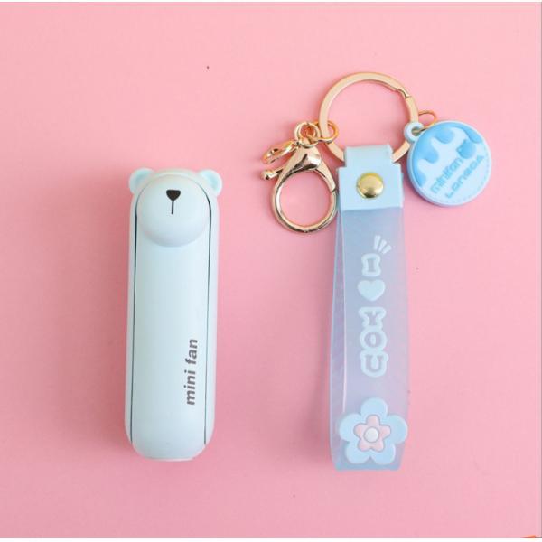 Keychain Fan Portable Mini Fan USB Pocket Fan for Home Outdoor Sports Travel Pink Rabbit
