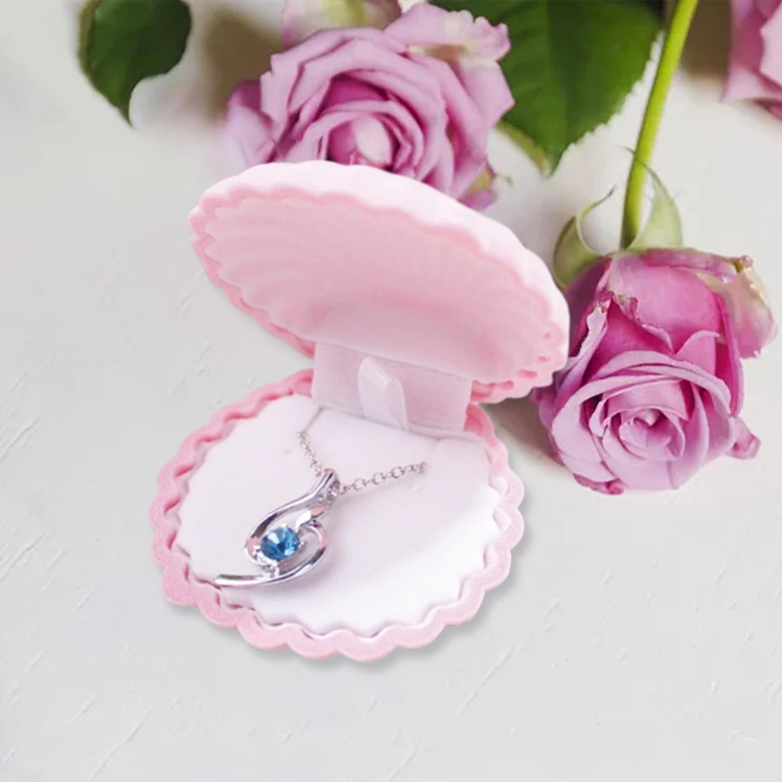 Jewelry Box Decorative Elegant Shell Shape for Wedding Engagement Decoration E