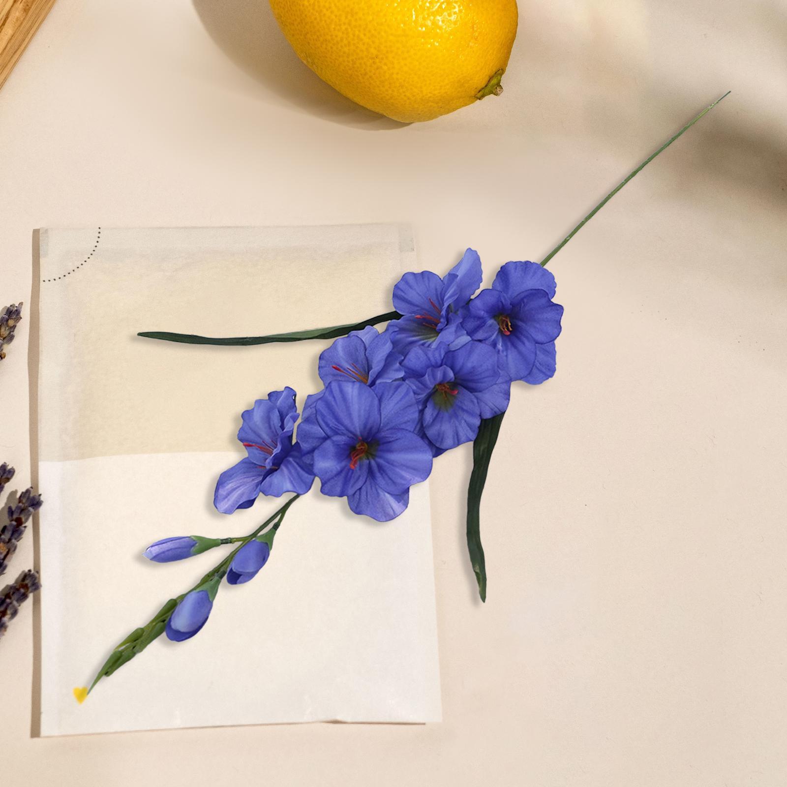 Artificial Gladiolus Flower Vivid Artificial Flower for Home Office Festival Blue