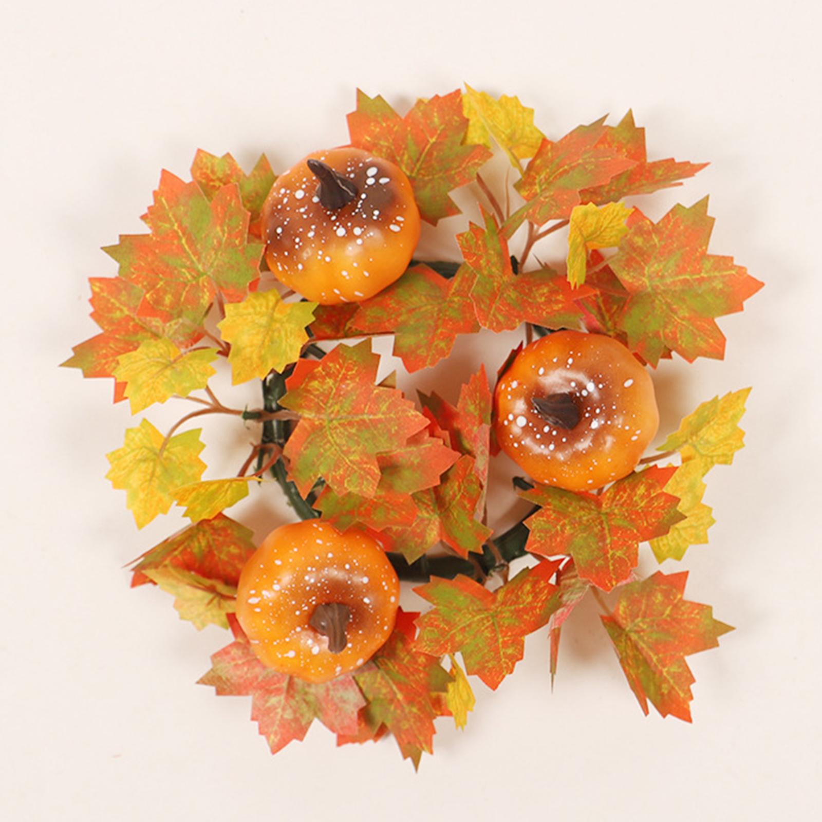 Candle Holder Rings Fall Candle Rings Wreath for Thanksgiving Farmhouse Home