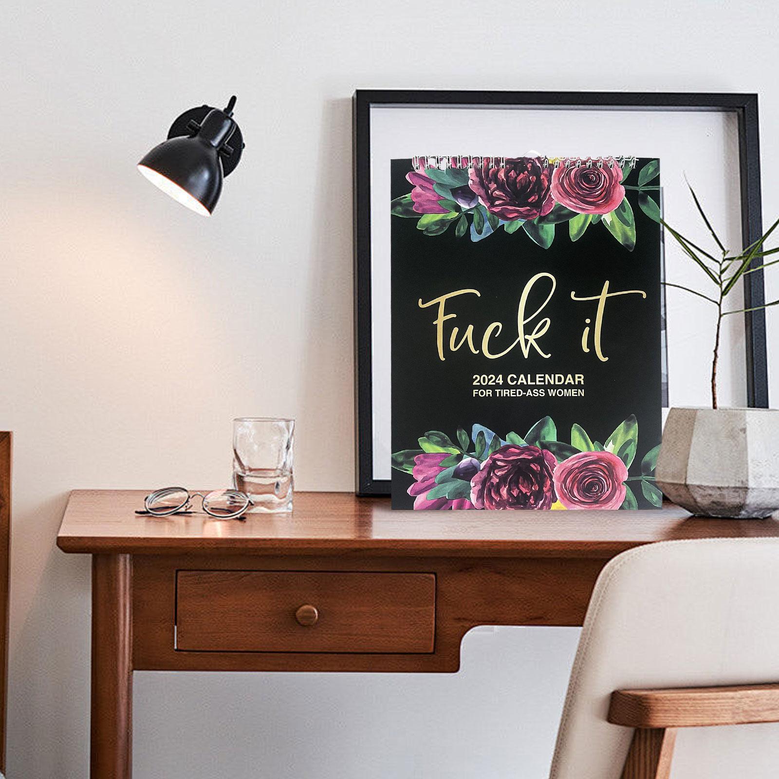 2024 Wall Calendar Funny Daily Planner Calendar for Office Bedroom Farmhouse