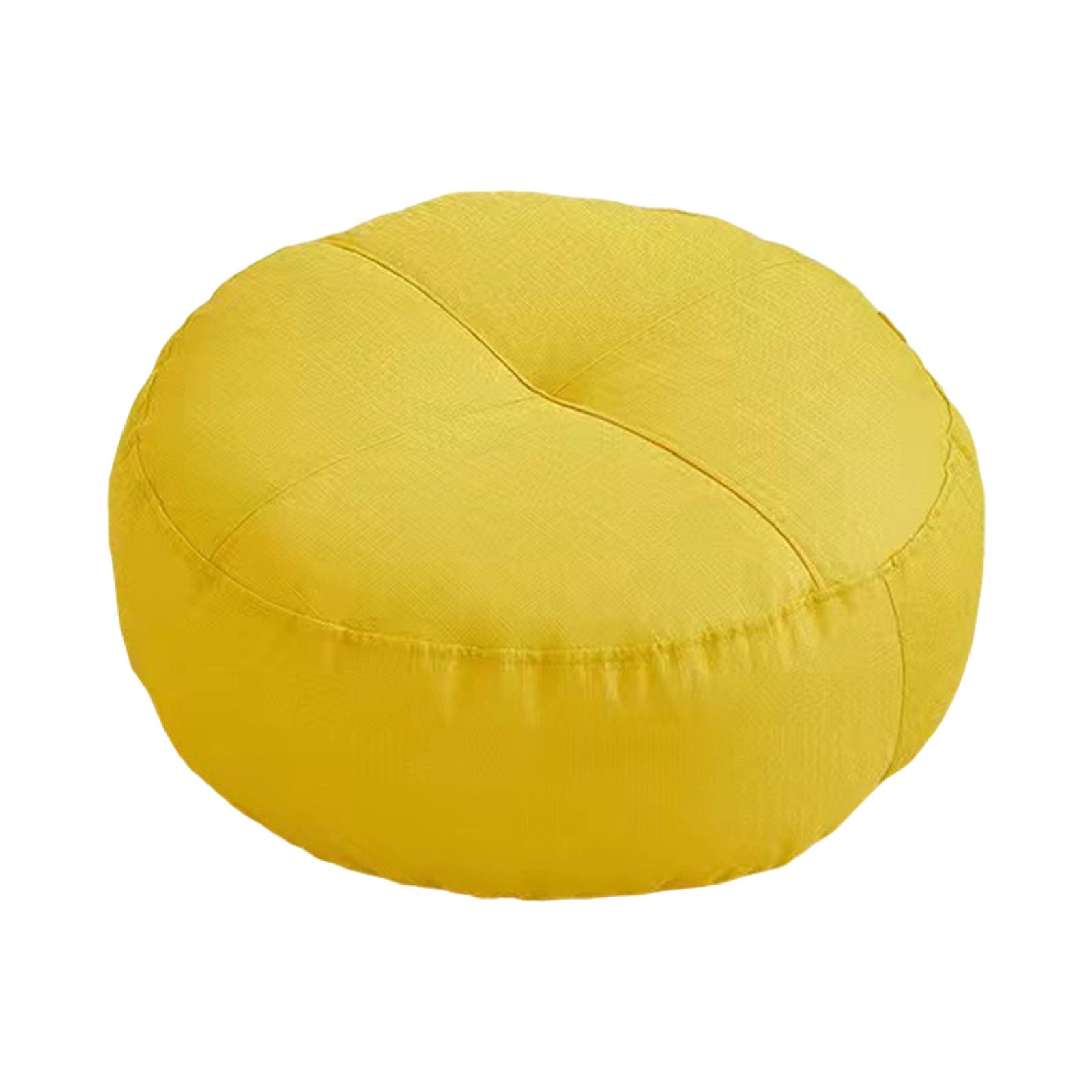 Round Floor Pillow Yellow