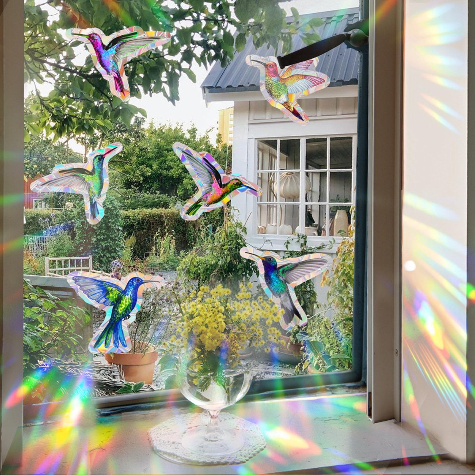 Window Film Non Adhesive Glass Decal Rainbow making Window Cling Bird