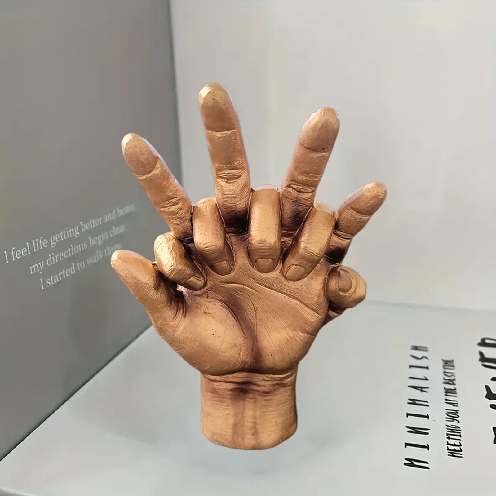 Lovers Clasped Hands Statue Resin Hand Figurine Birthday Desk Hand Sculpture