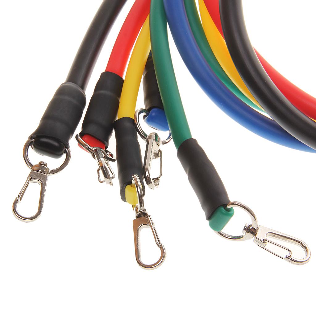 11Pc/Set Yoga Pilates Latex Tubing Expanders Fitness Resistance Band Sets