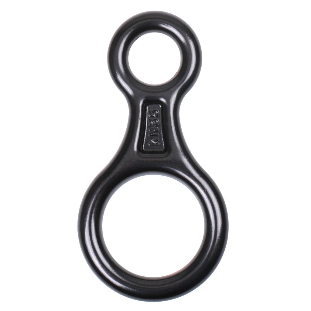 Figure 8 Mountaineering Climbing Rappelling Ring Belay Device 35KN Black