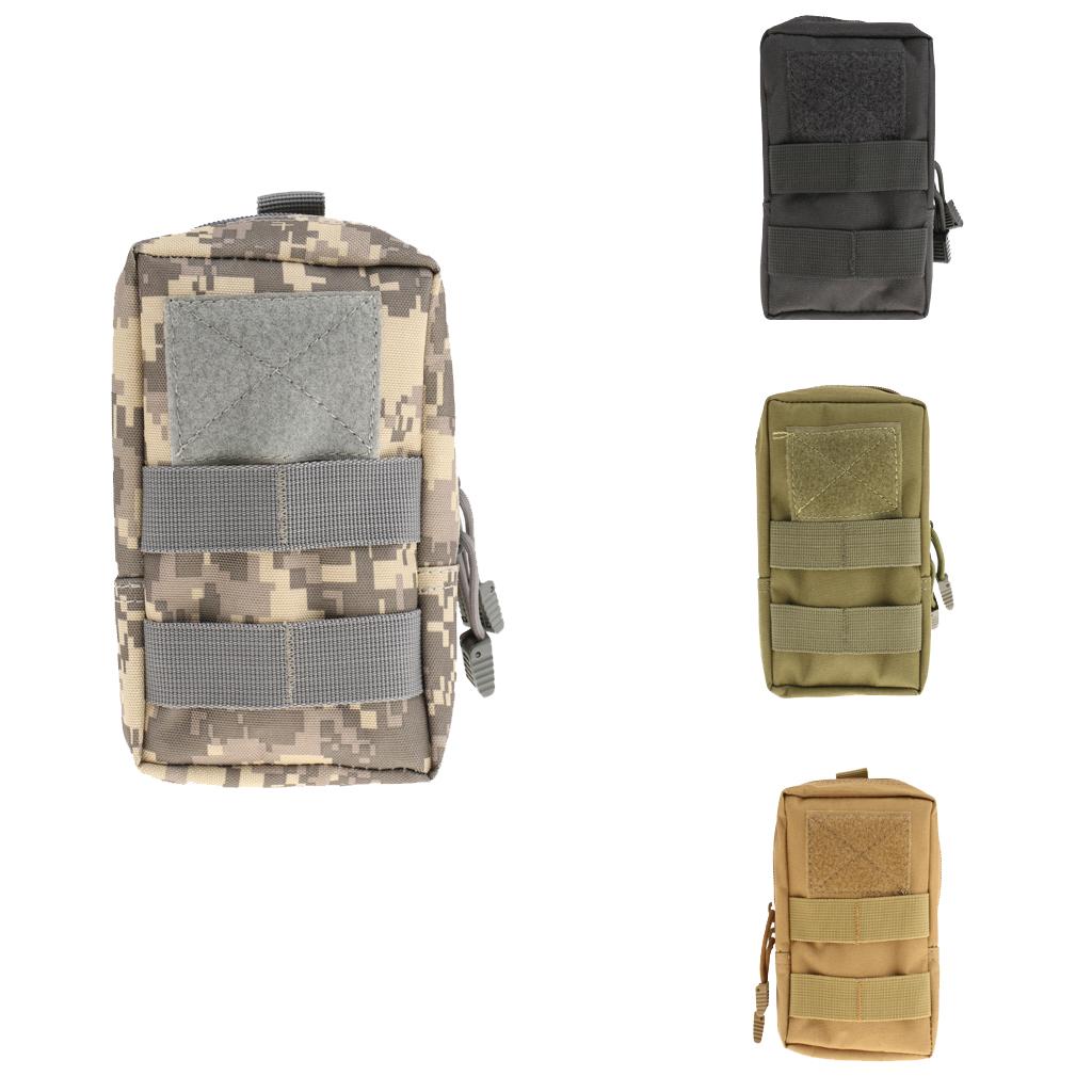 2xOutdoor Tactical Molle Belt Waist Pack Fanny Utility Phone Pouch Black