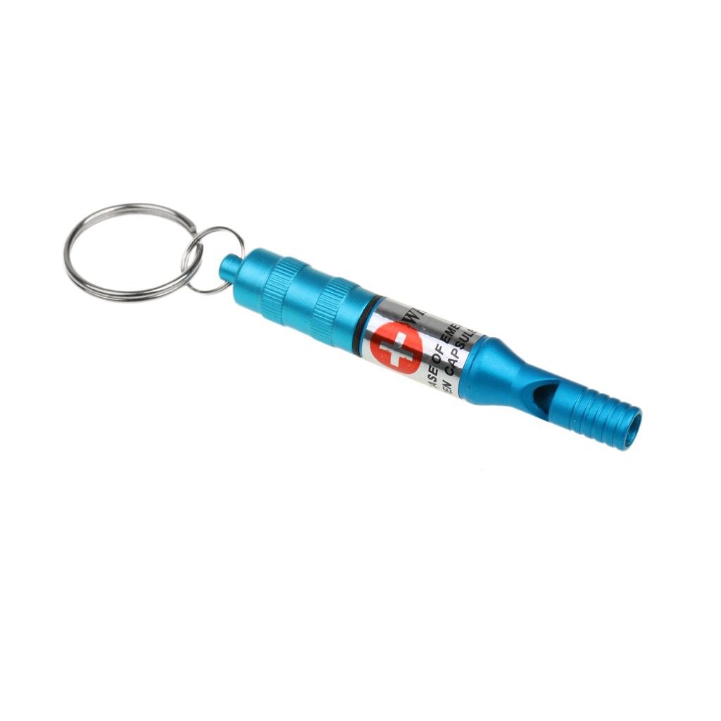 Mini Emergency Survival Whistle Keychain Outdoor Camping Hiking Tool Blue