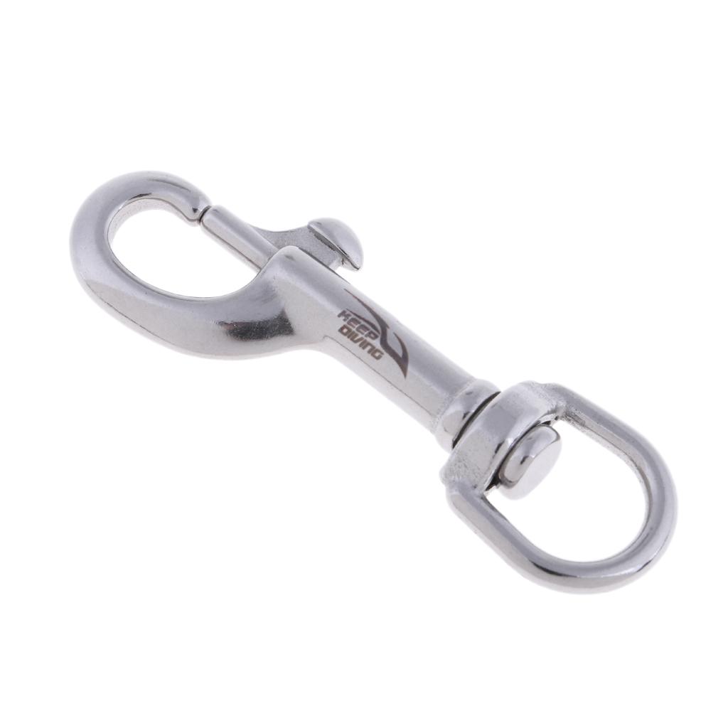 Diving Stainless Steel Double Ended Bolt Snap Buckle Metal Clip Hook 75mm