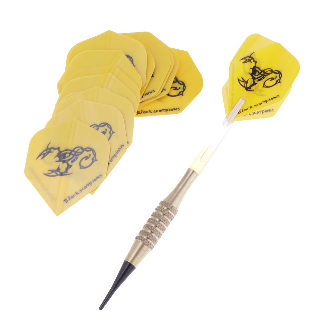 15Pcs Standard Dart Flights Standard Shape Extra Strong Dart Flights Yellow