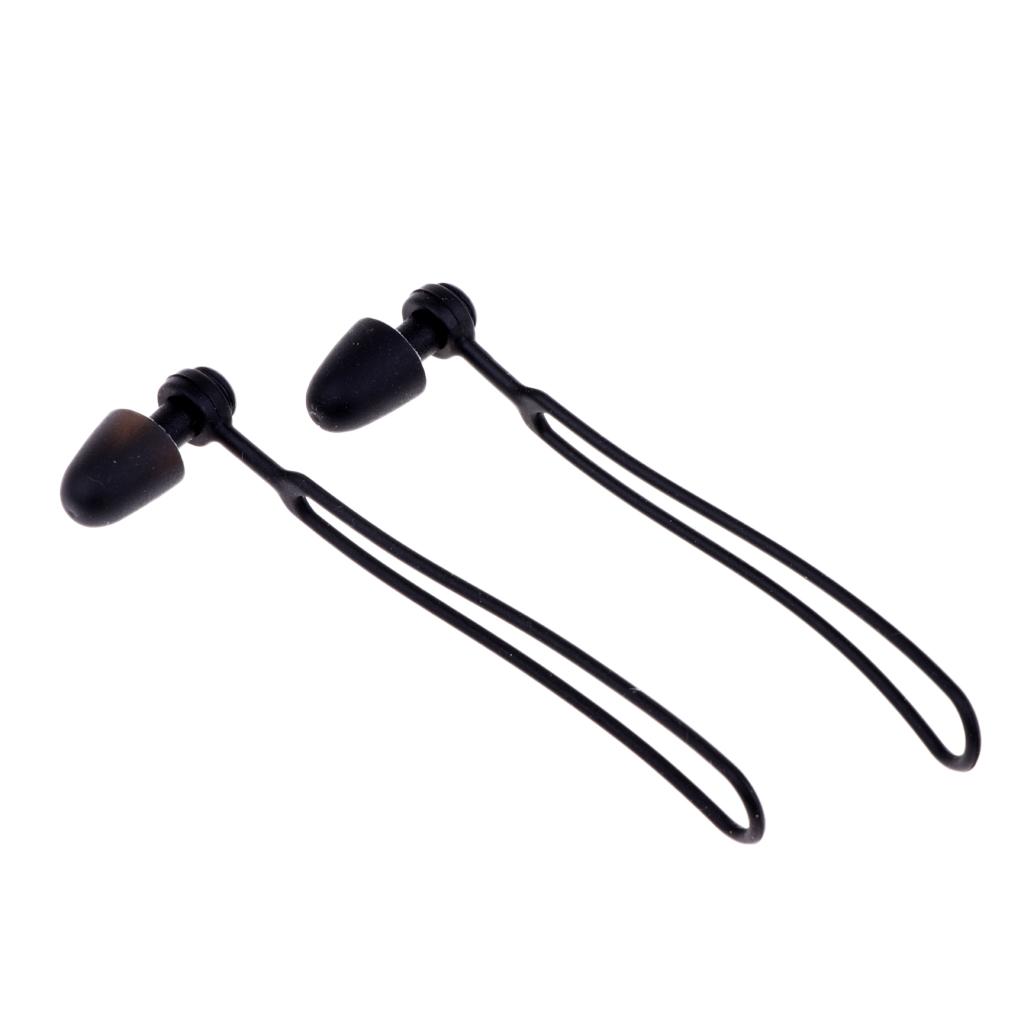 Waterproof Soft PVC Swimming Ear Plug Diving Earplug With Rope Unisex Black