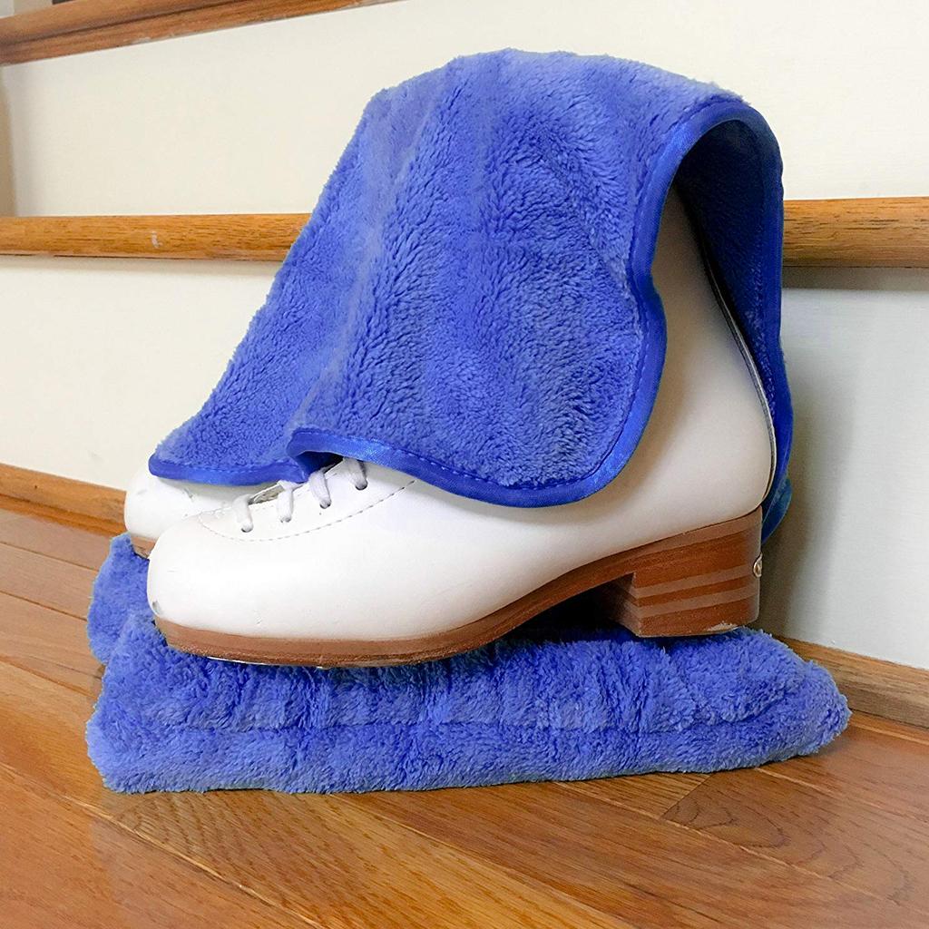 2xMicrofiber Skate Wipe Care Cleaning Cloth Quick drying Clean Towel Blue