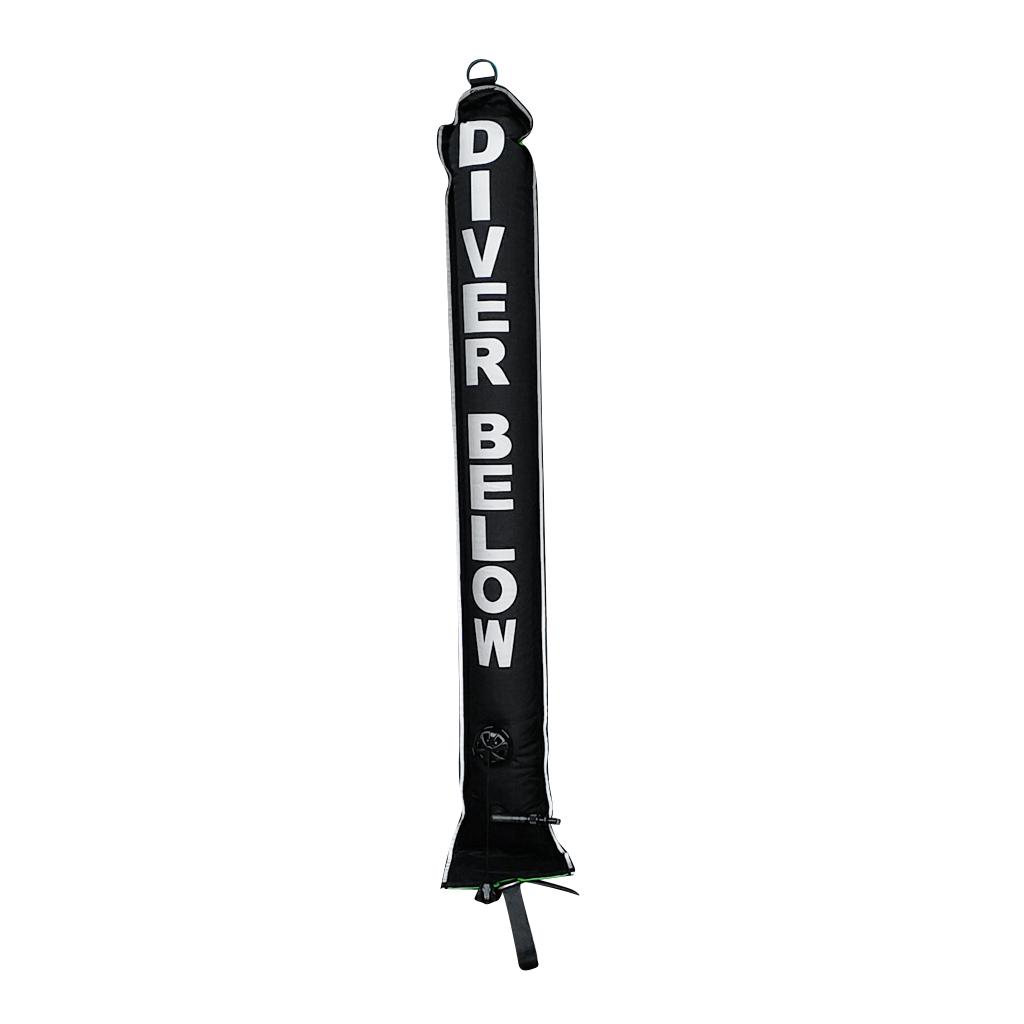 High Visibility Scuba Diving Dive SMB Surface Marker Buoy Tube Black and Fluorescence Green