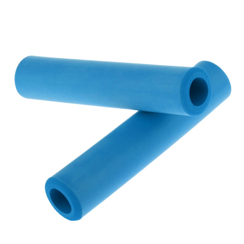 1Pair Non Slip Silicone Sponge Bike Handlebar Grips without Plug Blue