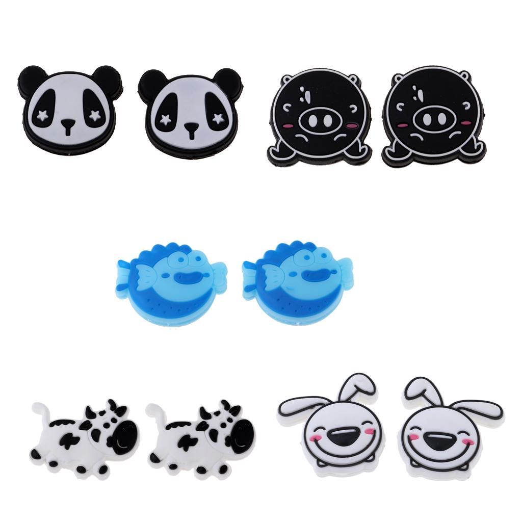 3x2 Pieces Tennis Racquet Shock Absorber Vibration Dampeners Black Panda