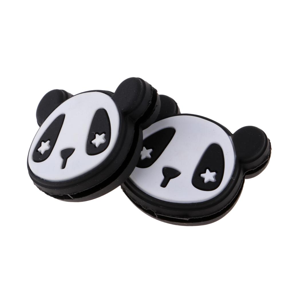 2 Pieces Tennis Racquet Shock Absorber Vibration Dampeners Black Panda