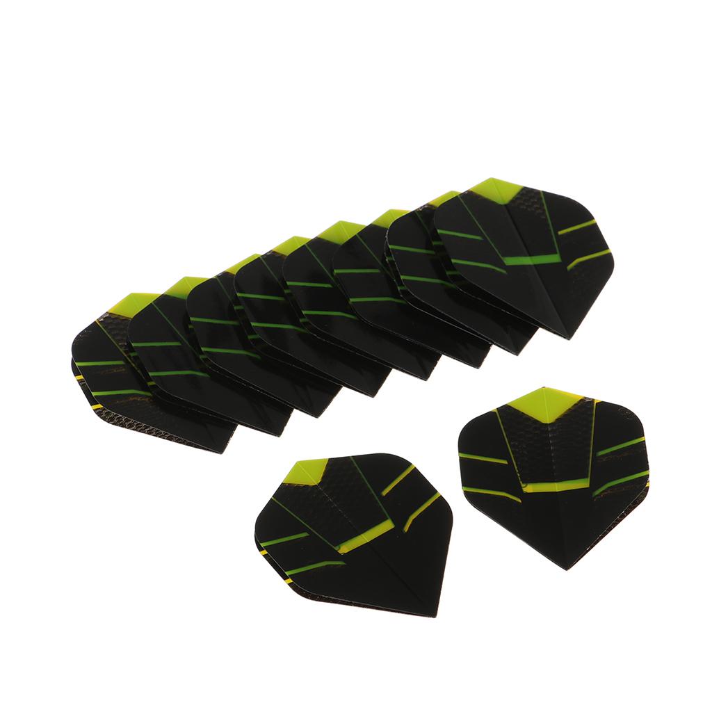 10Pcs Standard Shape Dart Flights Tail Accessory for Dart Games Black Green