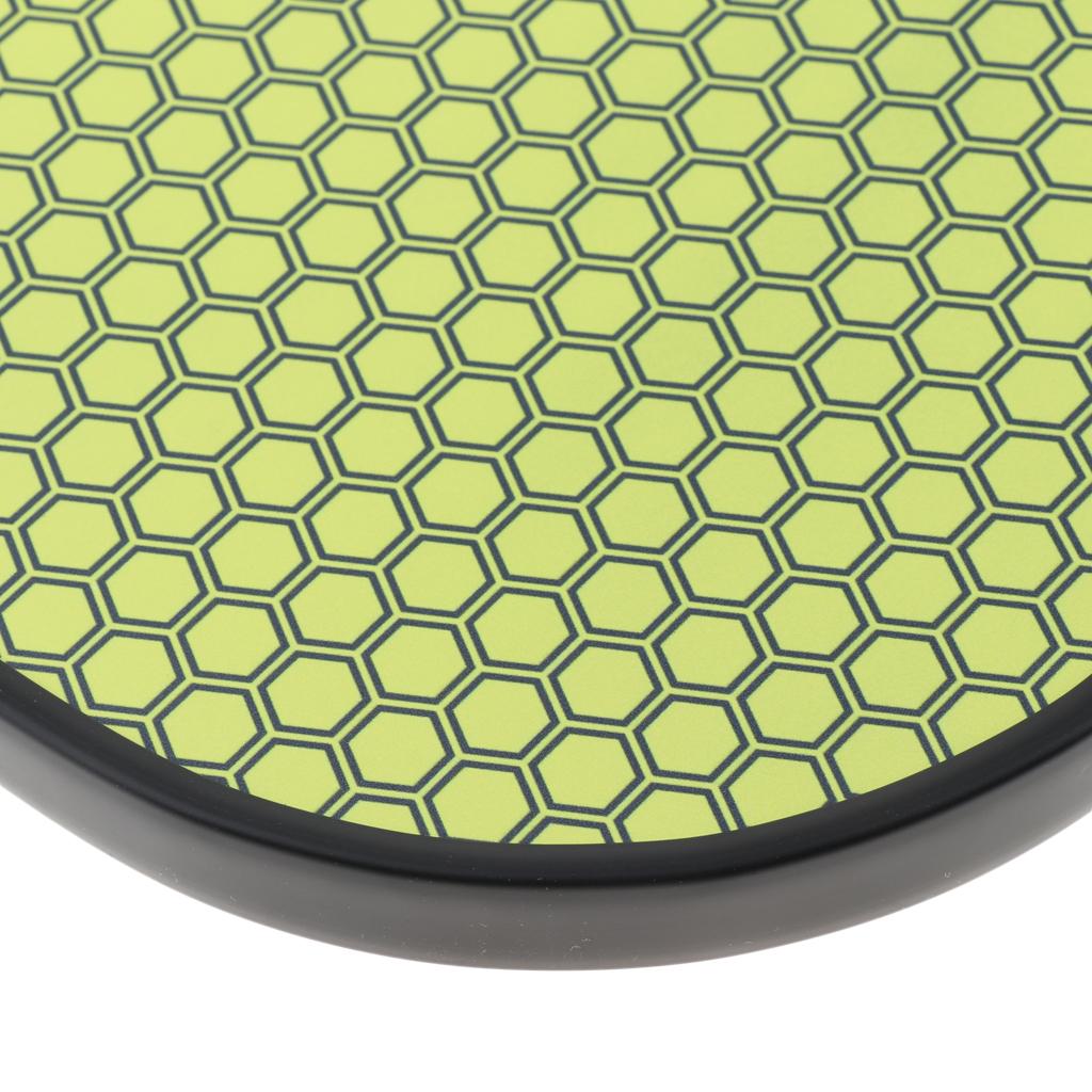 Carbon Fiber Pickleball Paddle Peak Racquet Yellow Hexagonal Graphic