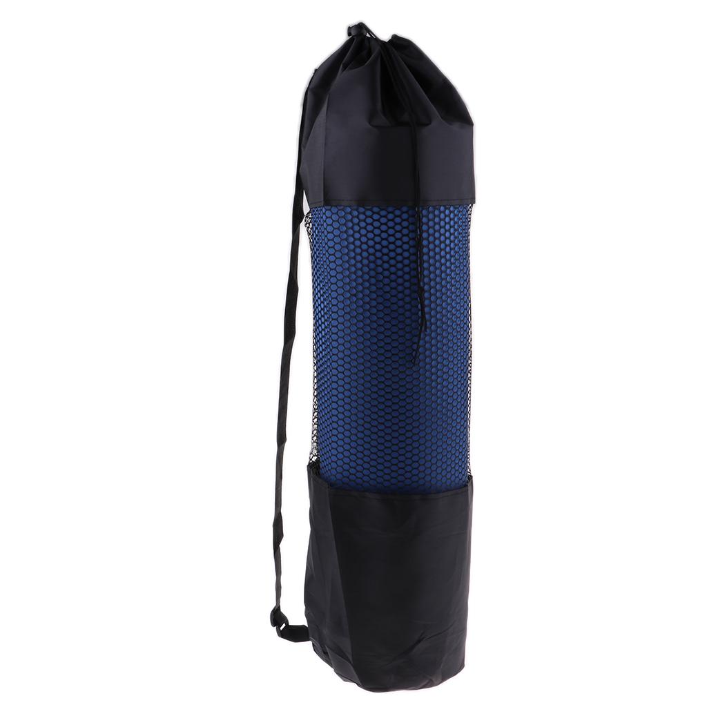 Portable Yoga Pilates Mat Sling Bag Shoulder Carrier Mesh Center 10mmx61cm