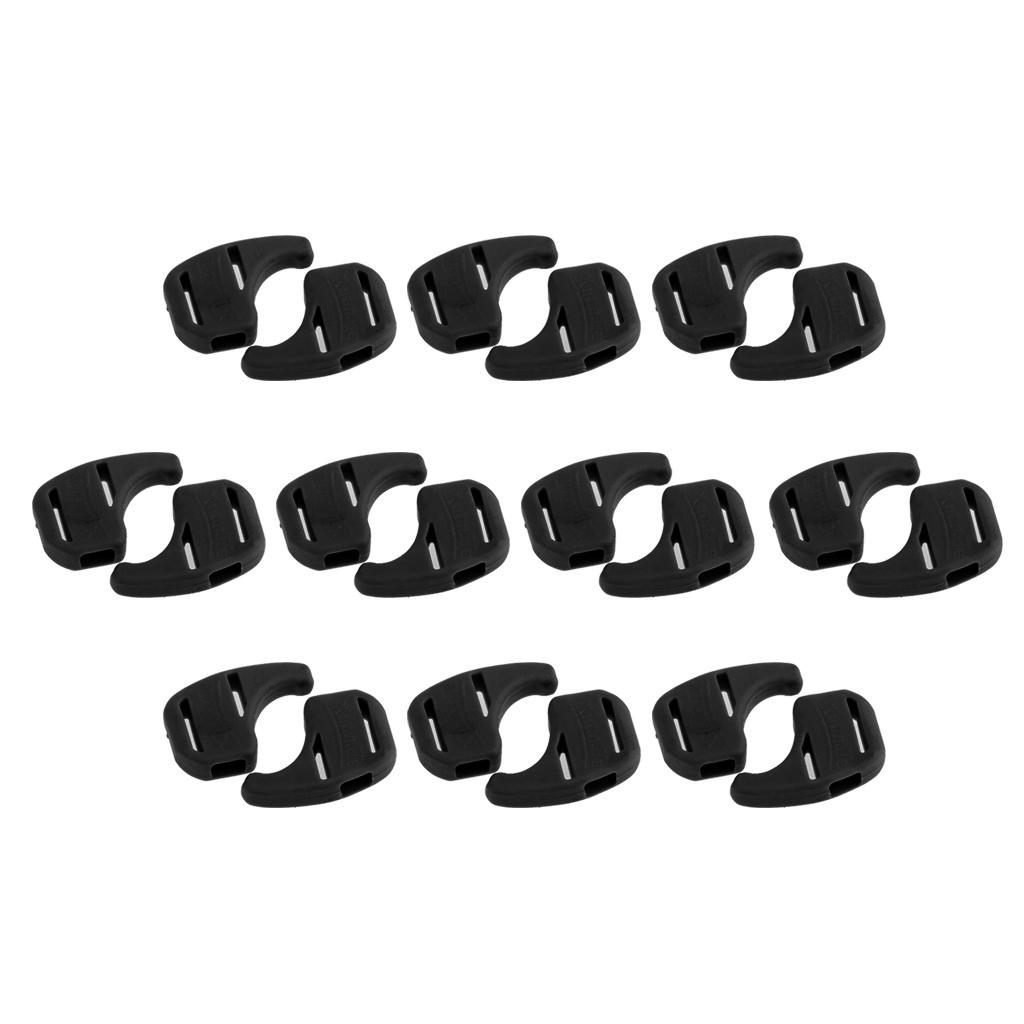 20x Silicone Glasses Ear Grip Holder Eyeglass Sunglass Anti Slip Hook Black