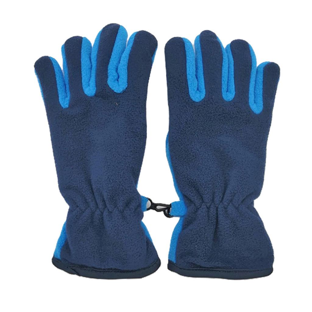 Kids Waterproof Windproof Thermal Ski Gloves Snow Sports Gloves Blue M