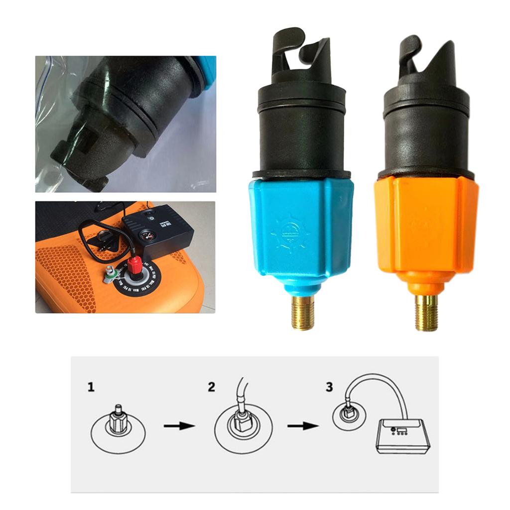 Inflatable Boat Pump Valve Adapter SUP Paddle Board Inflating Adaptor Blue