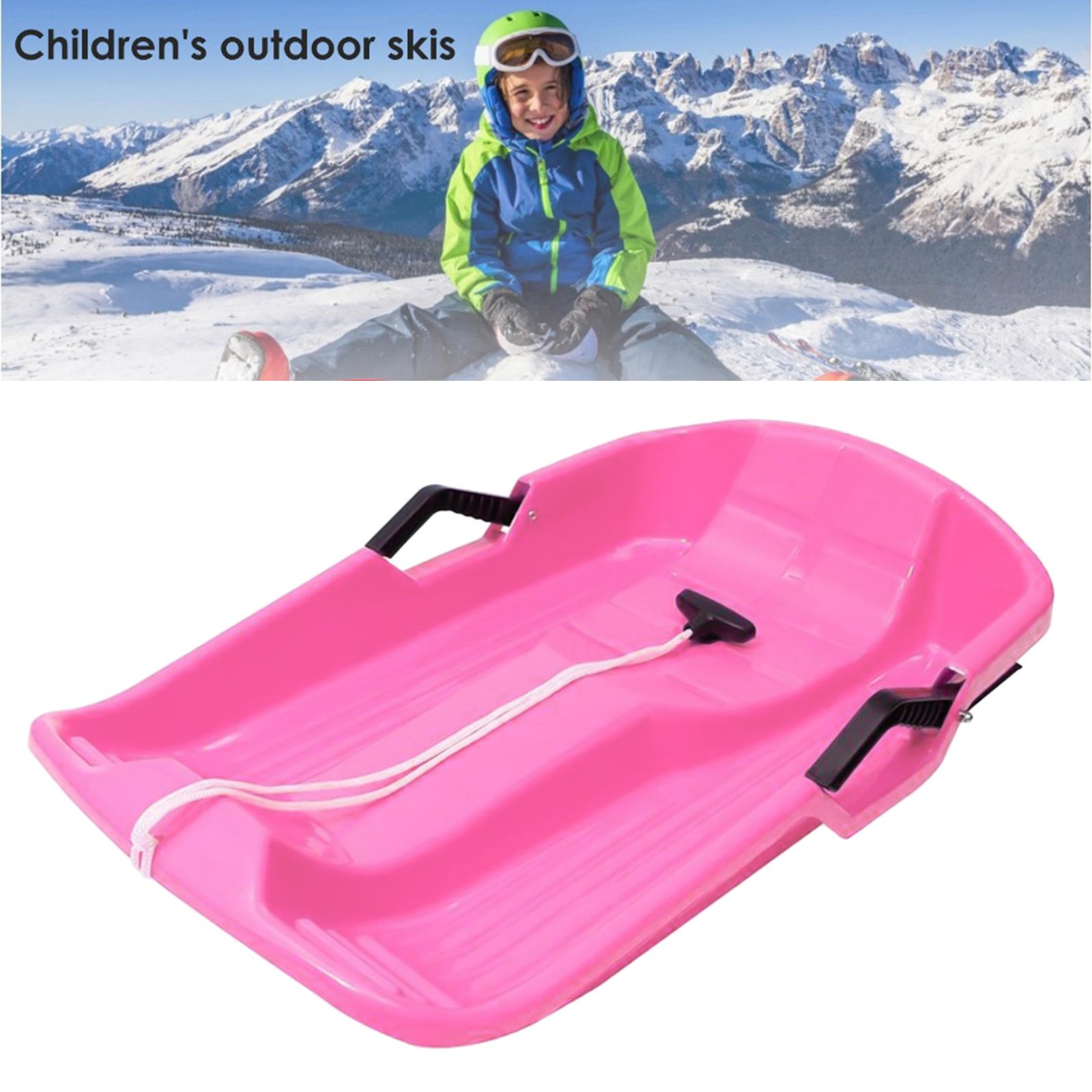 Durable Snow Sledge Toboggan Grass Sand Downhill Sliding Sledge Sleigh Pink