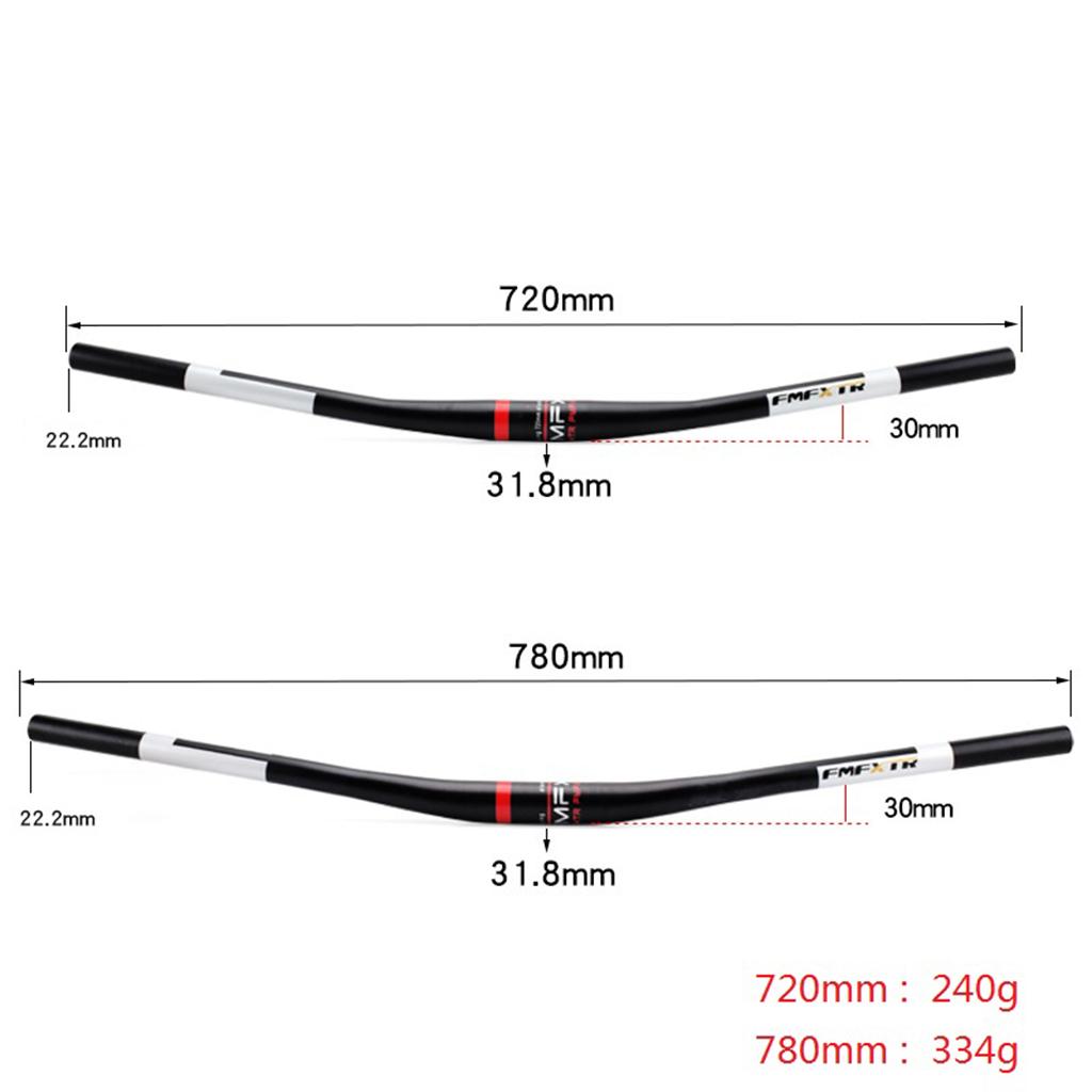 Mountain Bike Handlebar Aluminum Alloy Cycling Handlebars 720mm Black