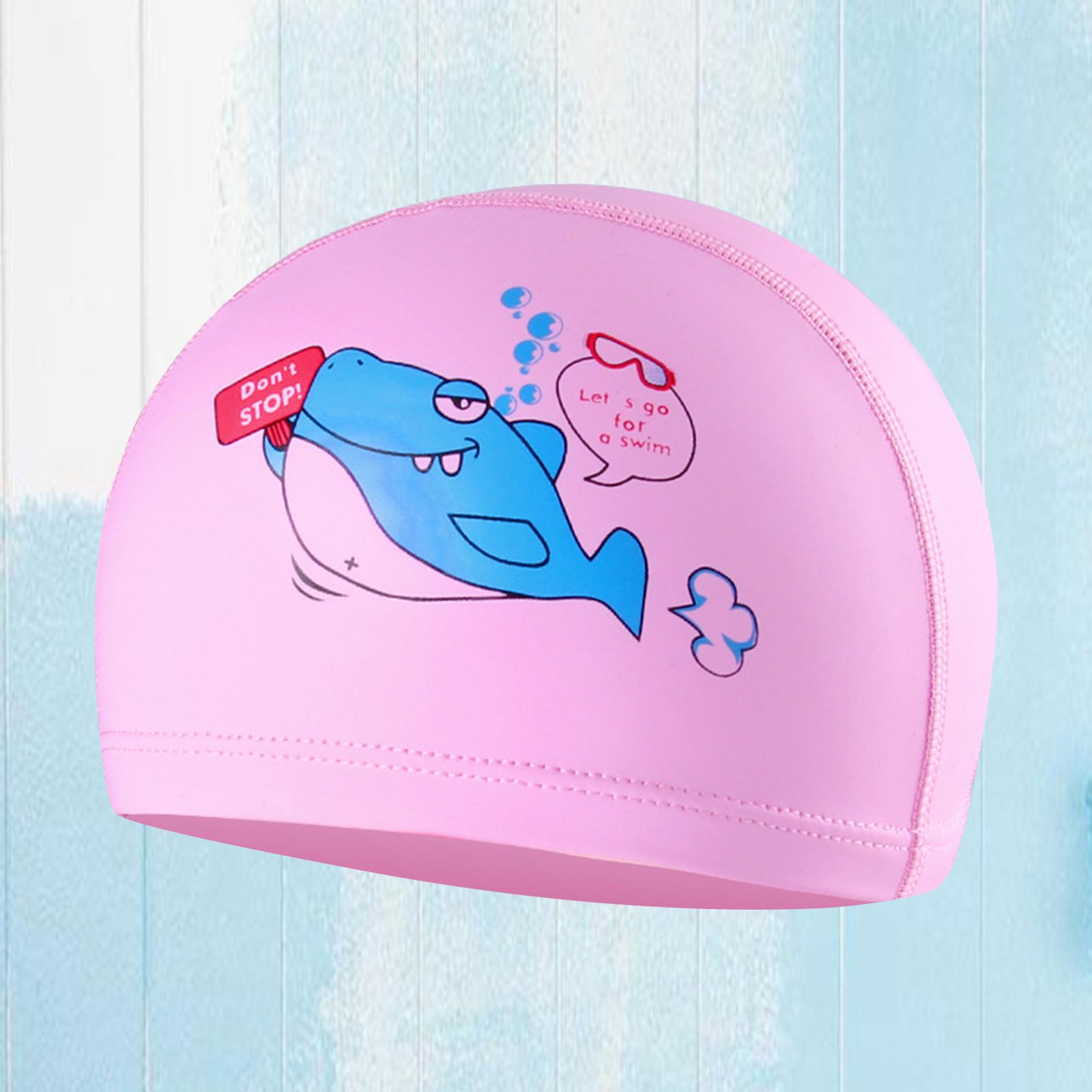 4xSwim   Kids Bathing Swimming Hat Girl Boy Animal Print   Pink Shark