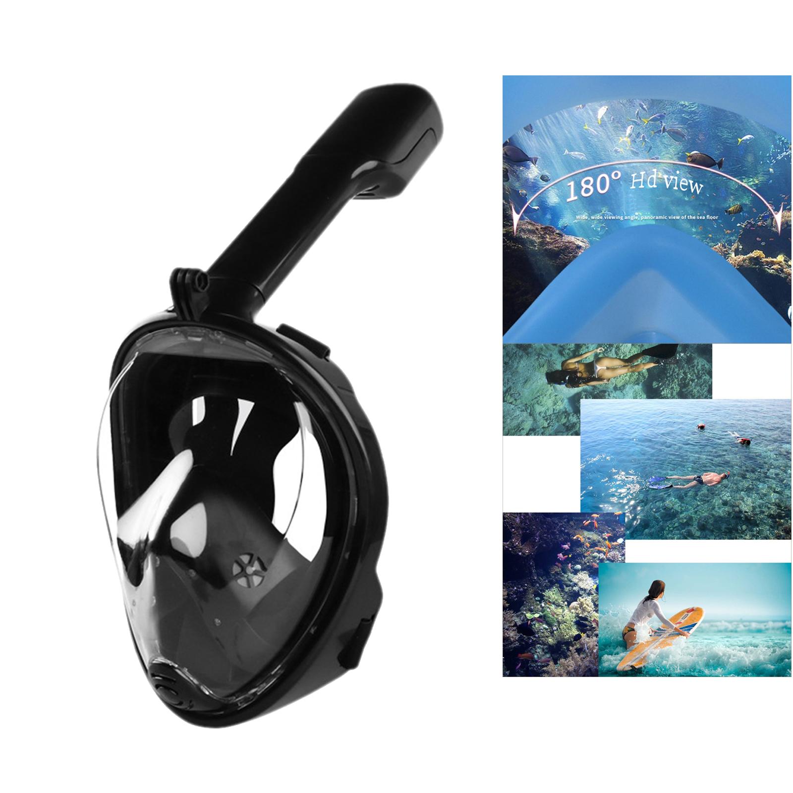 Snorkel Mask Full Face Snorkeling Diving Mask Goggles  Black   S M 