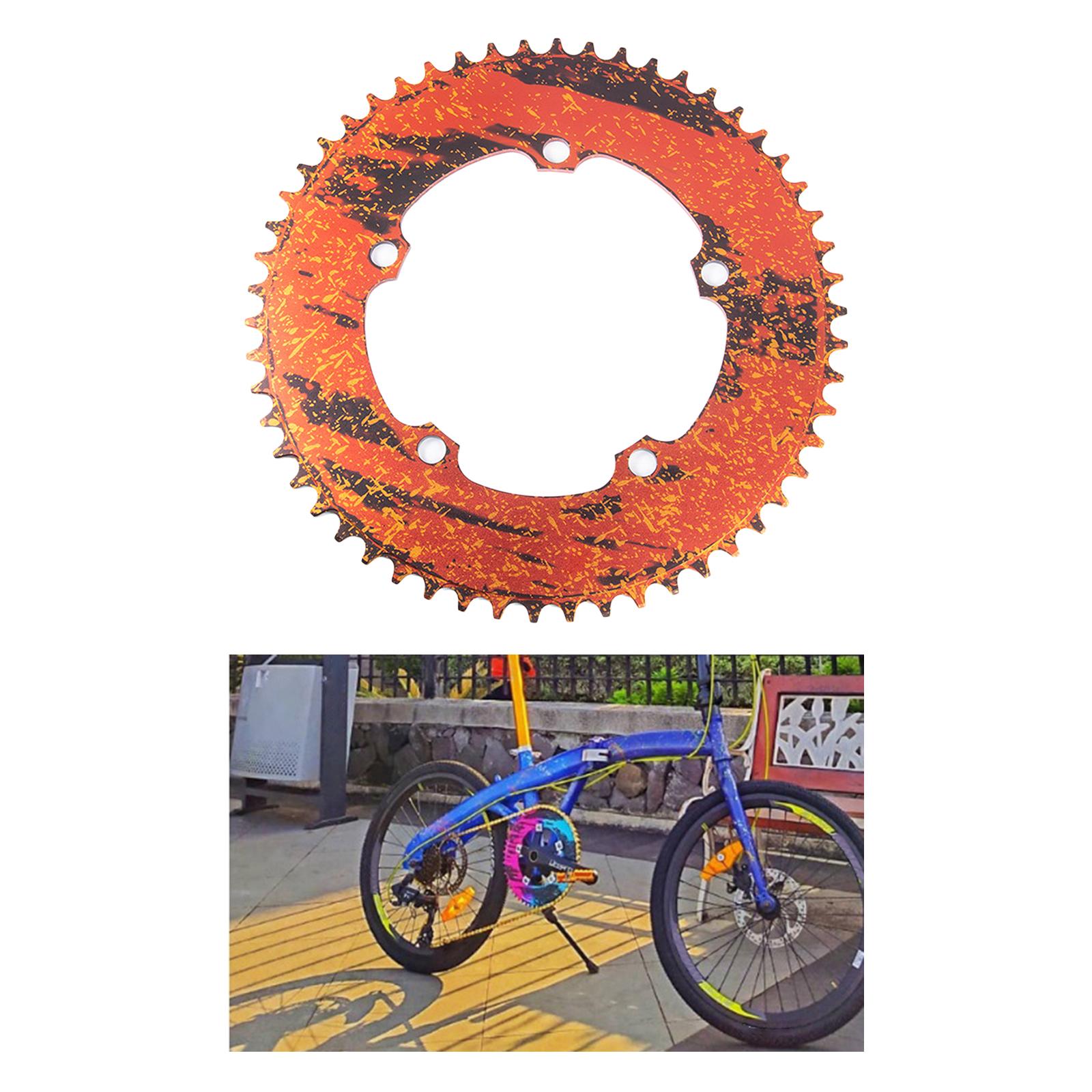 Deluxe Bike Chainring Solid Bicycle Narrow Wide BCD130 Chainwheel Orange 56T