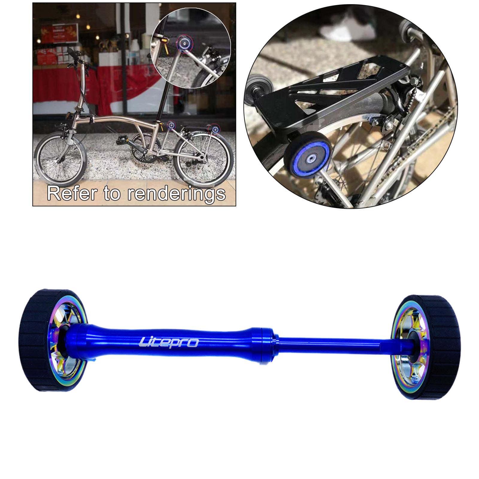 Bike Easy Wheel Extension Rod for Brompton Folding Bicycle  Blue