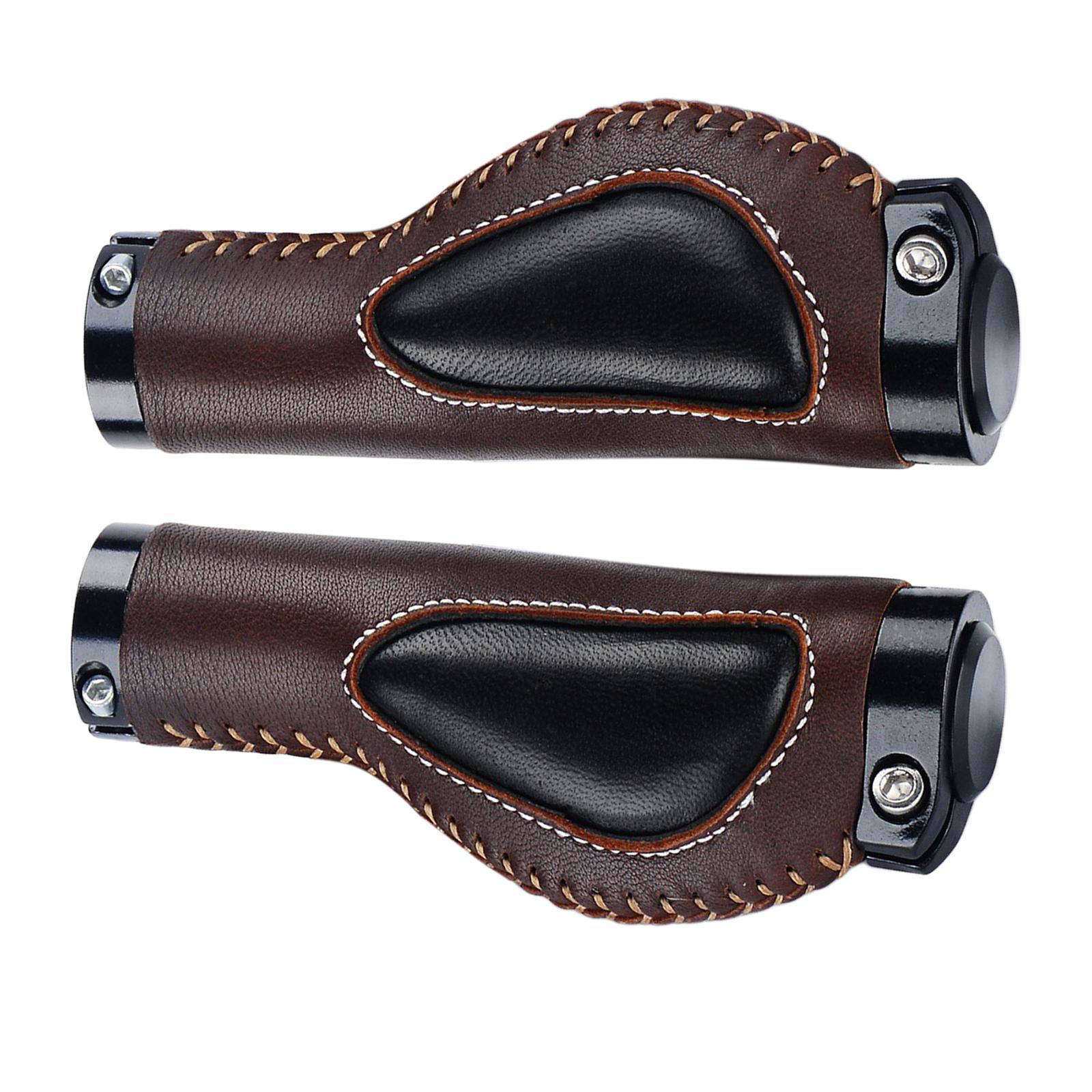 1 Pair Bike Handlebar Grips Ergonomic Non-slip MTB Road Bicycle Brown