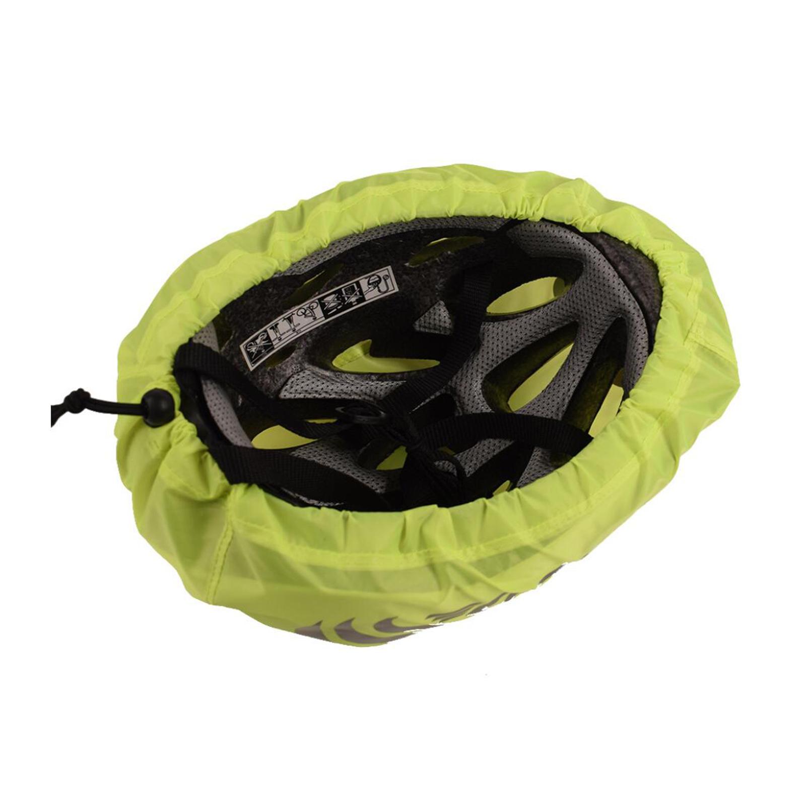 Waterproof Cycling Helmet Cover Reflective Strip Protect Fluorescent Green 1