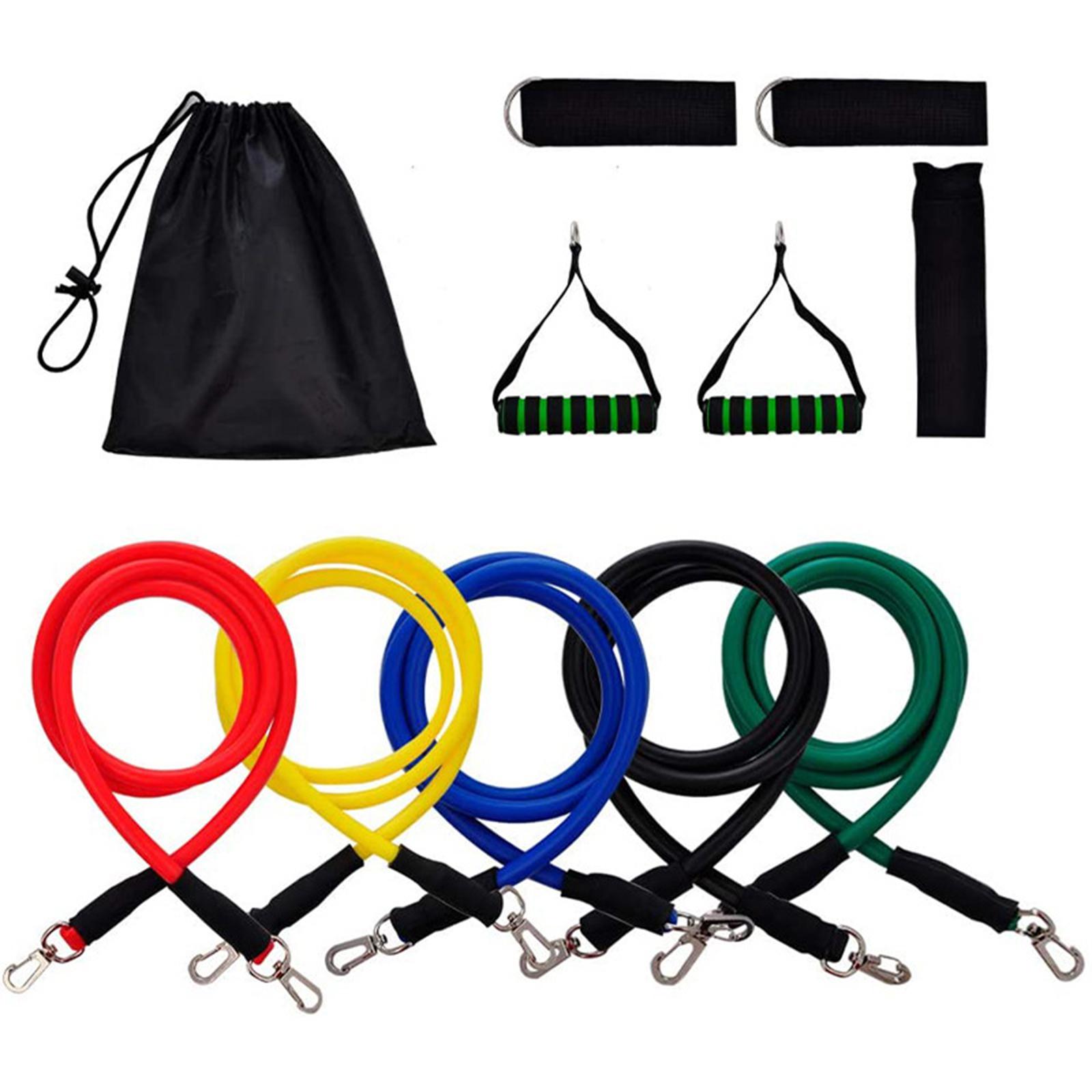 11Pcs Resistance Bands Set Power Guidance Fitness Exercise Gym Yoga Straps