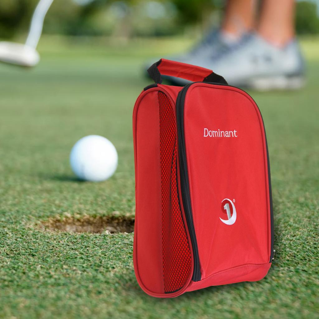 Golf Shoes Bag with Ventilation Zippered Travel Shoe Bag Red