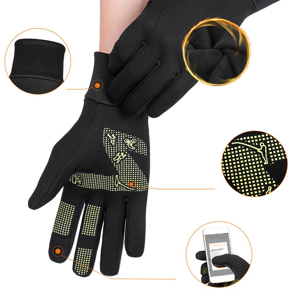 Winter Warm Gloves Touchscreen for Running Cycling Biking Black Green