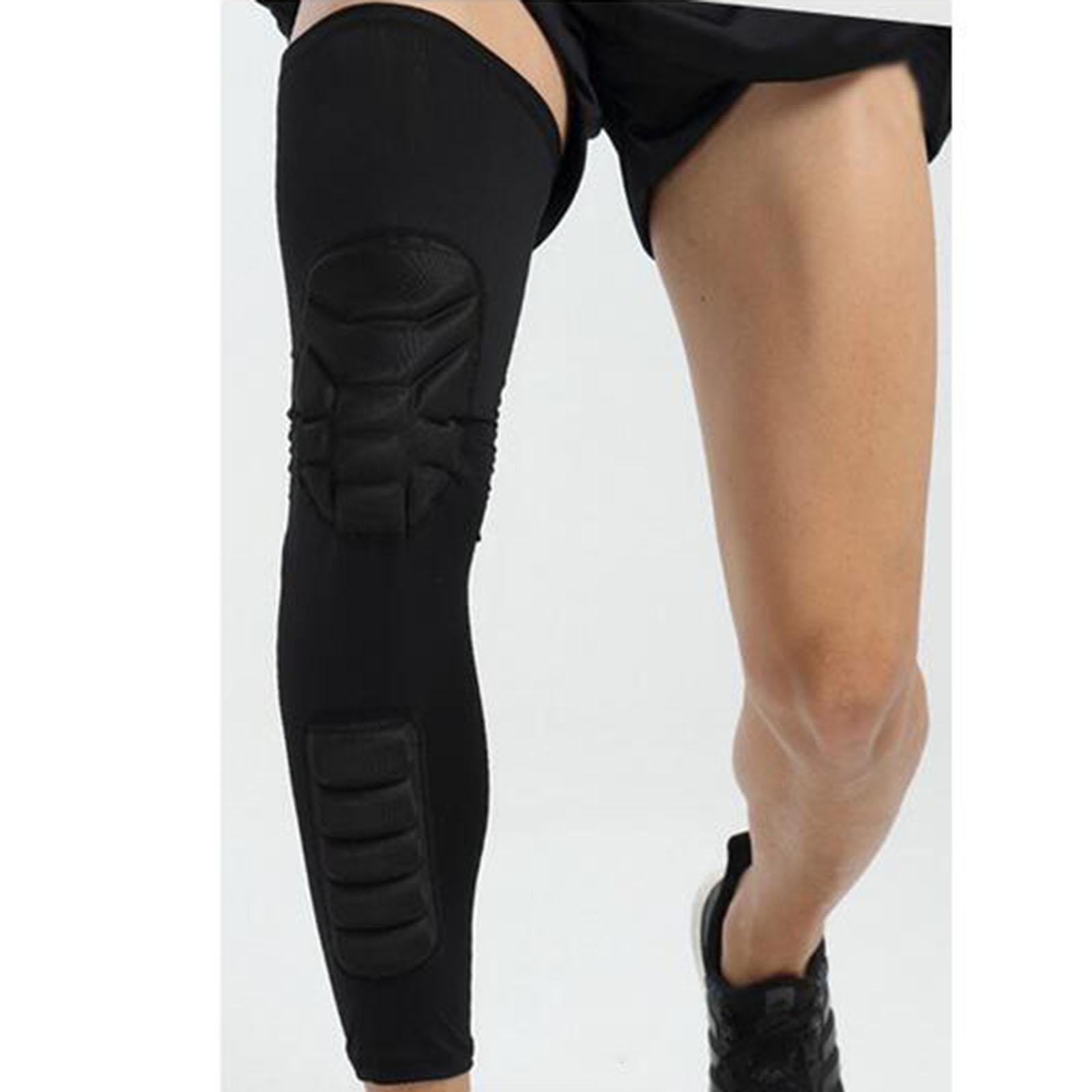 3xProtective Knee Calf Pads Compression Leg Sleeve Basketball Cycling black M