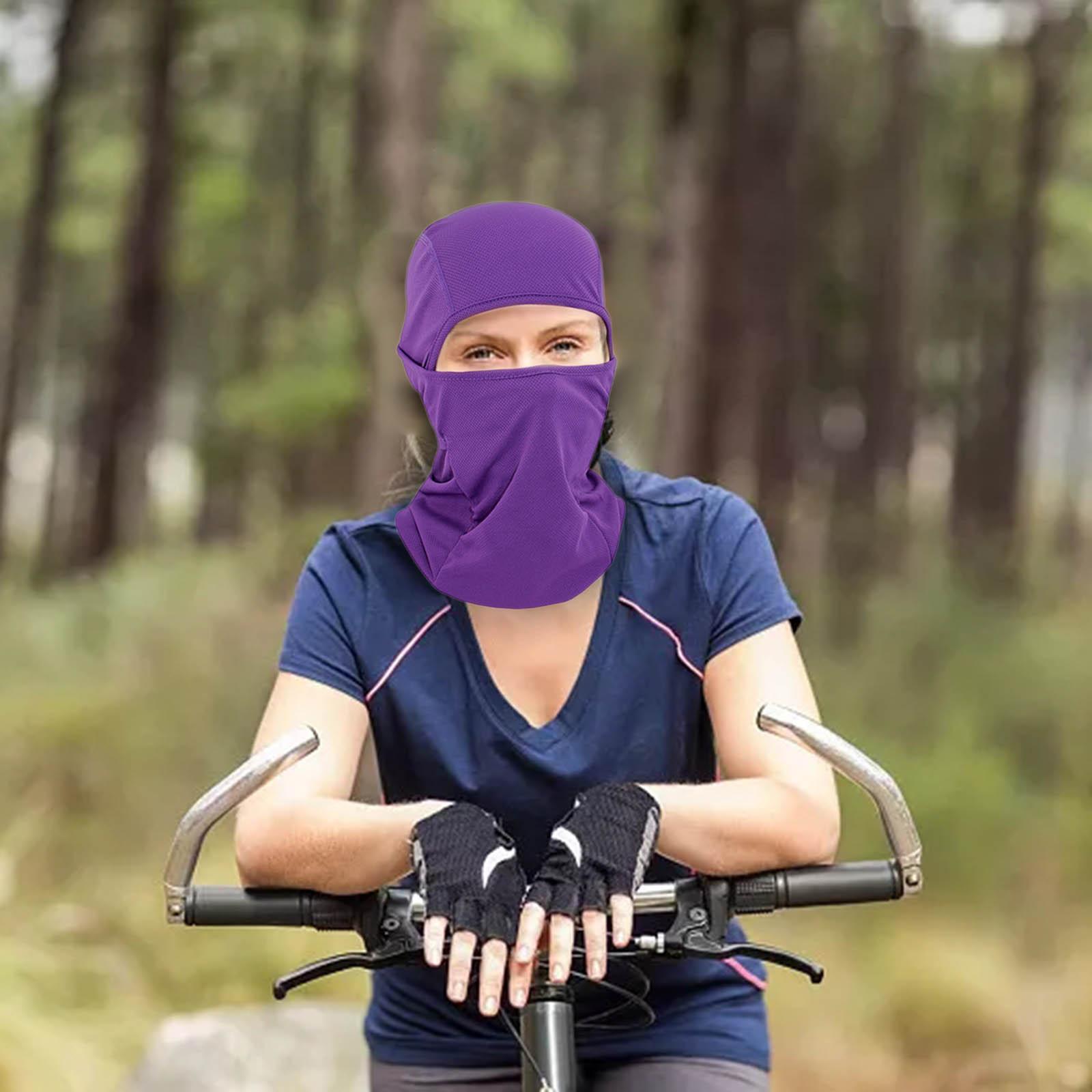 Lightweight Full Face Mask Balaclava Head Cover Motorcycle Sports Purple