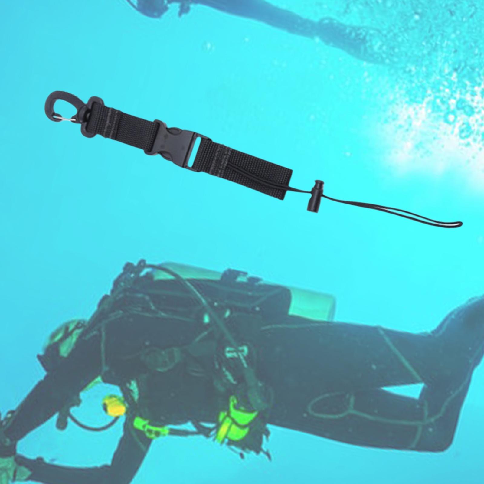 Scuba Diving Lanyard Durable Webbing for Dive Lights Fishing Tool Cameras Black