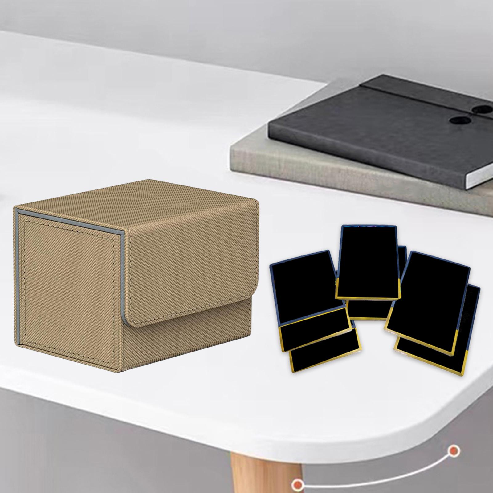 Card Deck Box Storage Holder Organizer W/ Magnet Closure Display TCG Brown