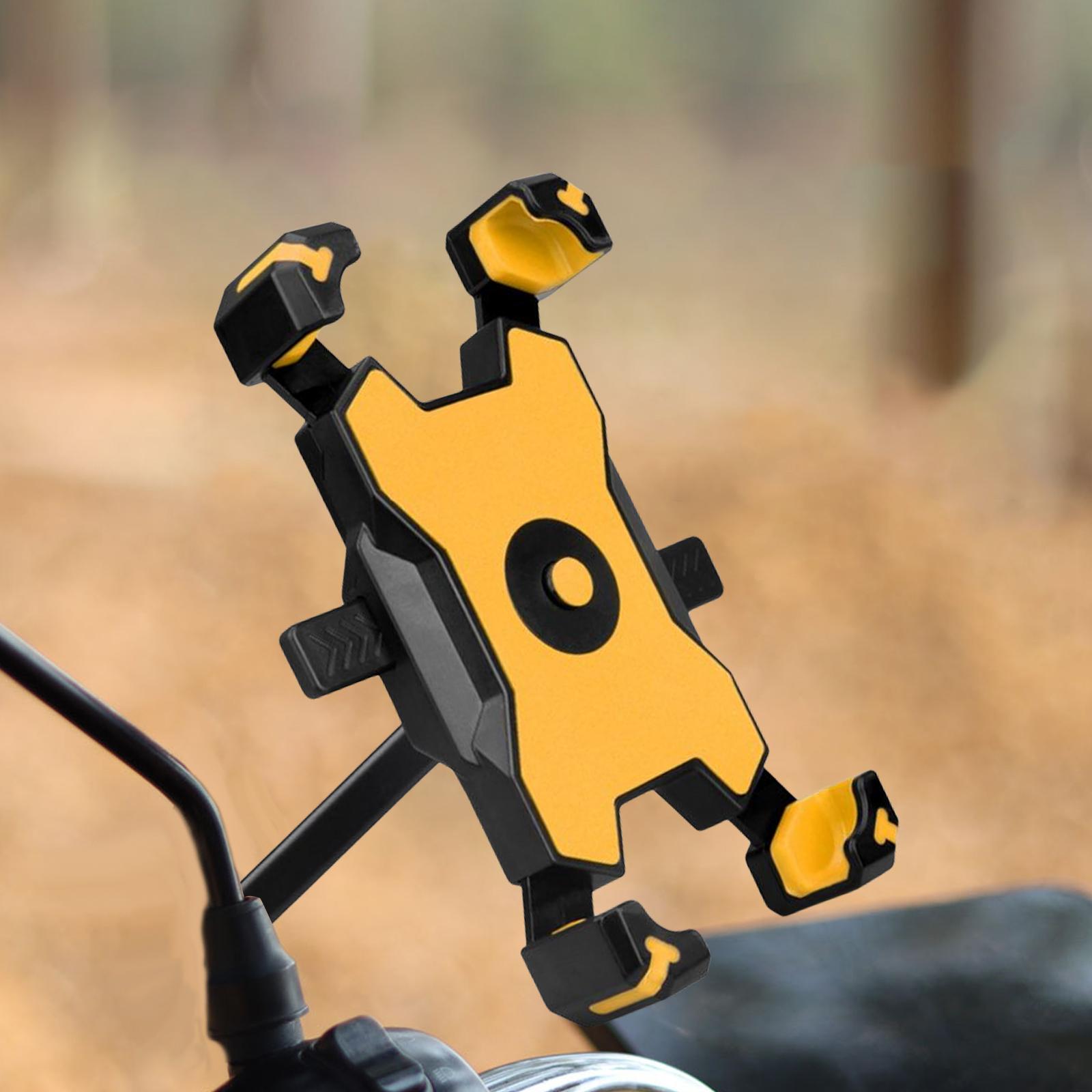 Bicycle Phone Holder Bike Rotation Handlebar Bracket Adjustable yellow