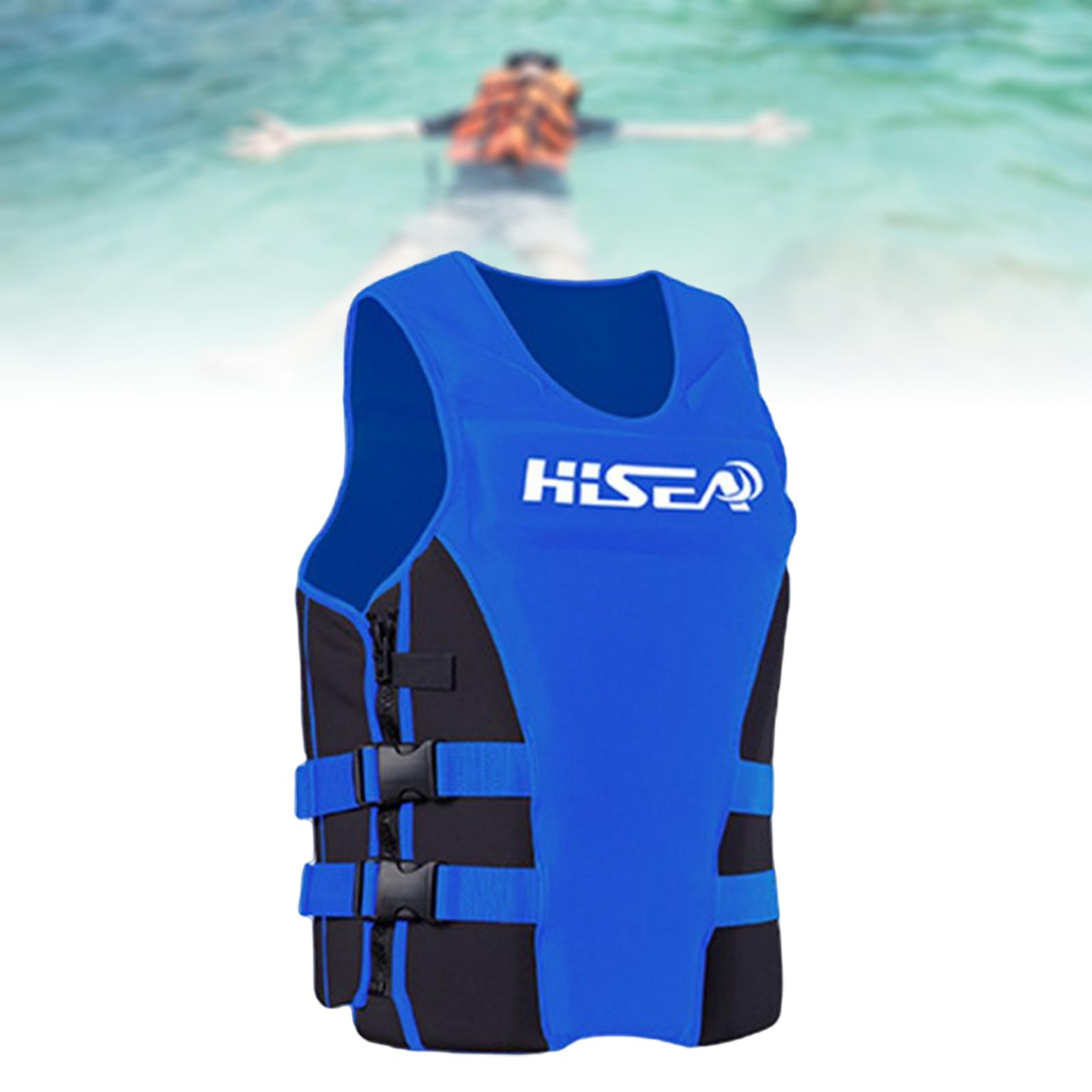 Safety Life Jacket Vest Kayaking Buoyancy Motorboat Fishing black blue M