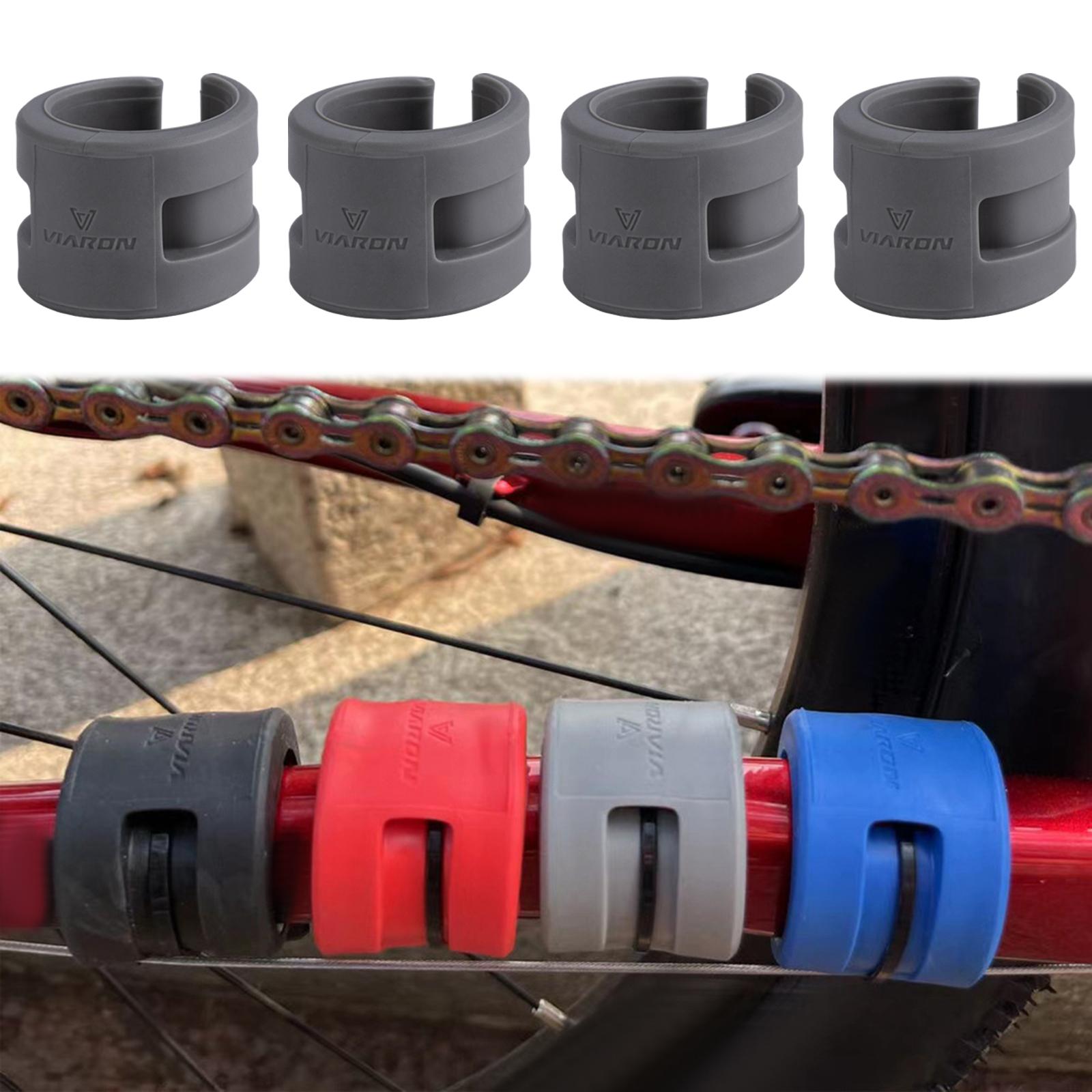 4Pcs Bike Chainstay Protector Collision Rubber Guard Chain Protector gray