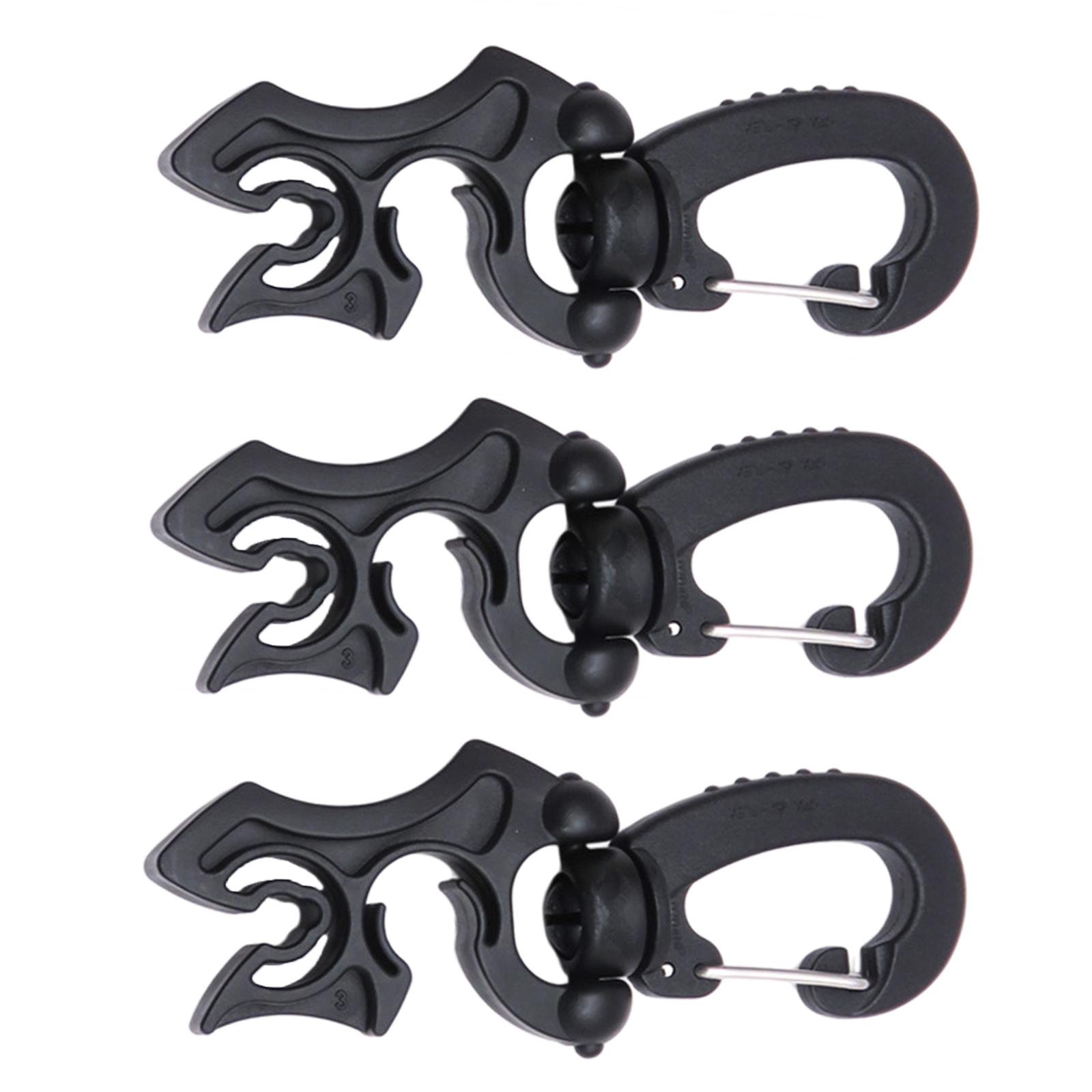 3Pcs Hose Holder with Clip Scuba Diving Double Gauges Hook Silicone Keeper