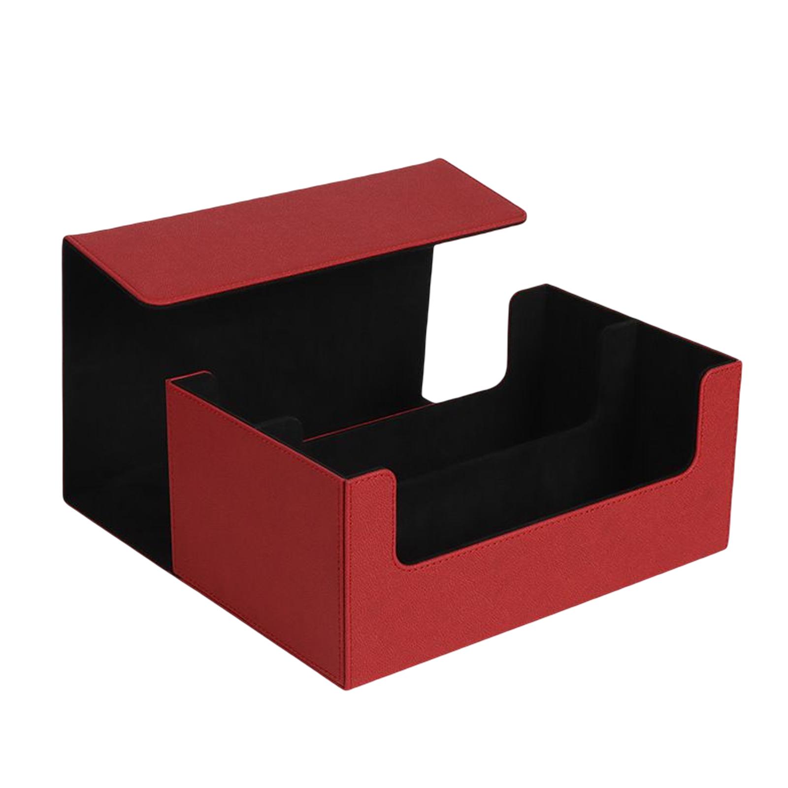 Trading Card Deck Box Case Storage Organizer Holder Red Black