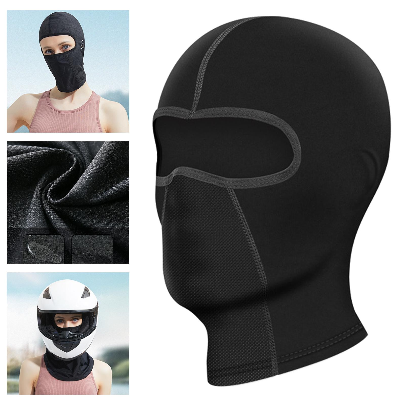 Balaclava Mask Summer Headwear Full Face Cover Black 11.8x6.7in